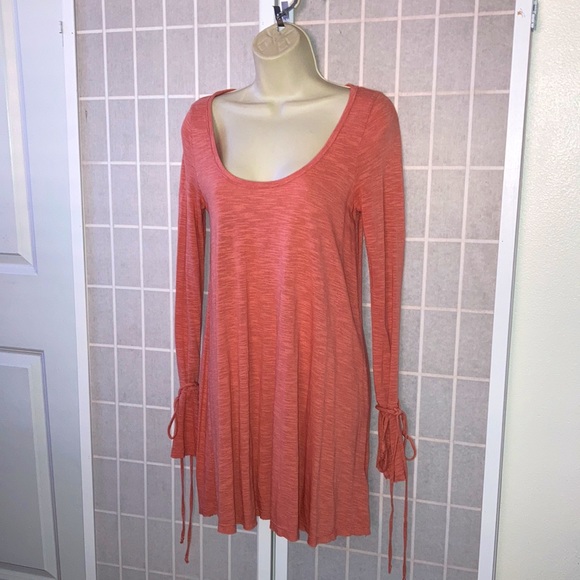 Free People FP BEACH Salmon Pink Boho Tunic/Dress - Picture 2 of 12